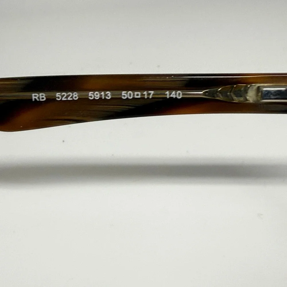 Ray-Ban RB 5228 5913 Tortoise Shell Rectangular Eyeglasses Frames 50-17-140